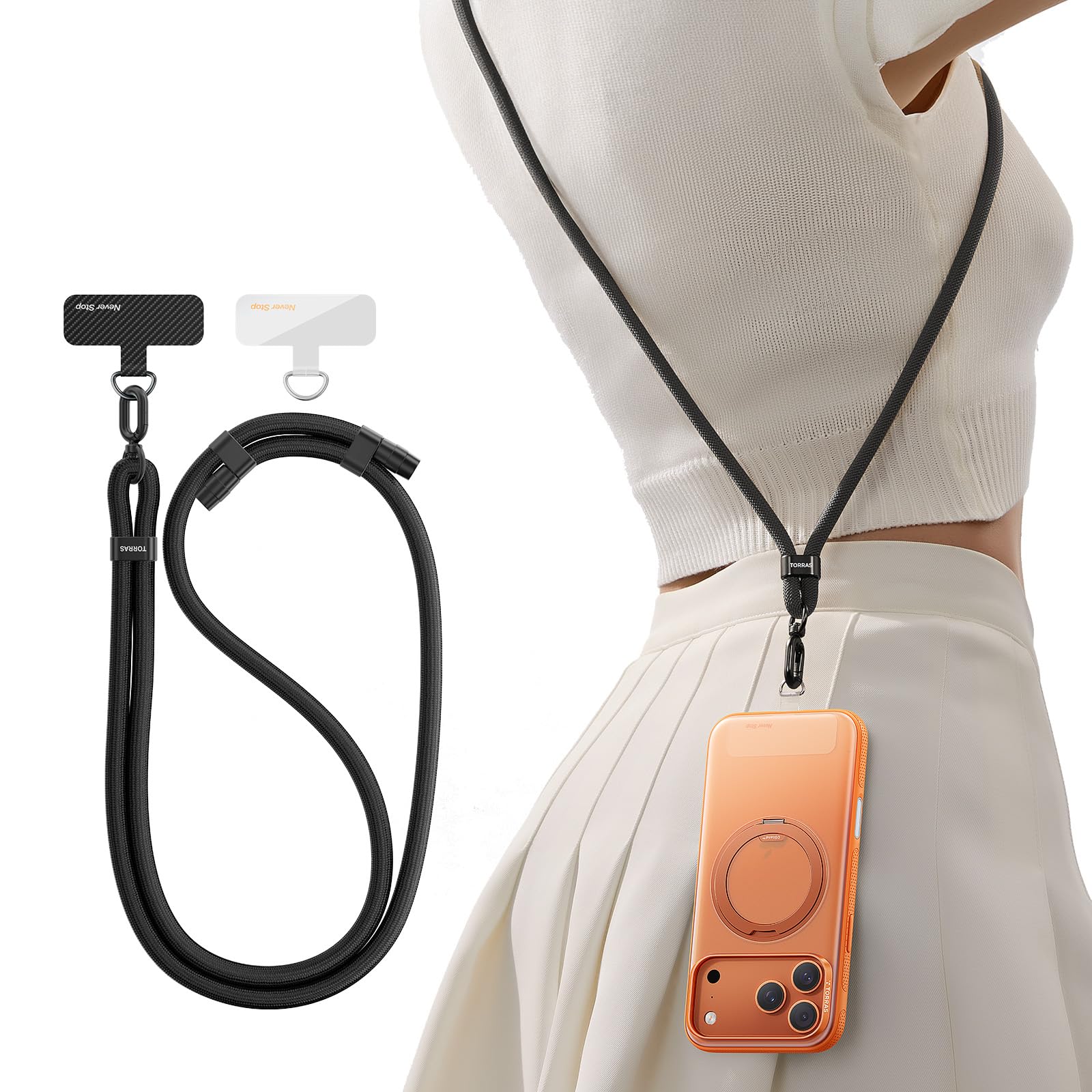 Amazon.com: TORRAS Phone Lanyard Crossbody with 2 Phone Tabs